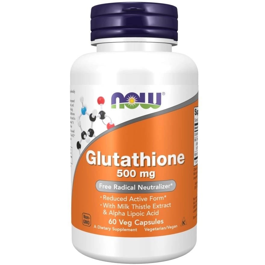 NOW Foods Glutathione with Milk Thistle Extract & ALA 500 mg 60 vegánskych kapsúl
