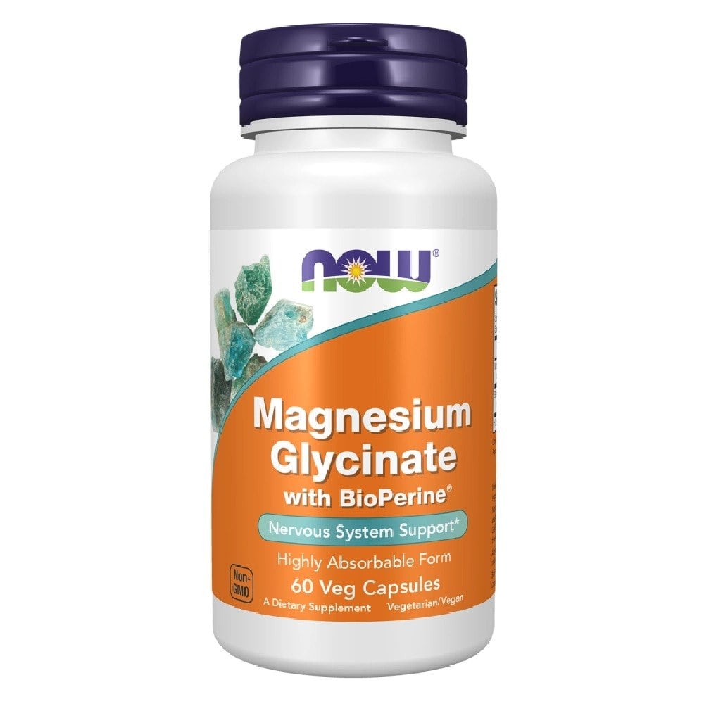 NOW Foods Magnesium Glycinate with BioPerine 60 vegánskych kapsúl