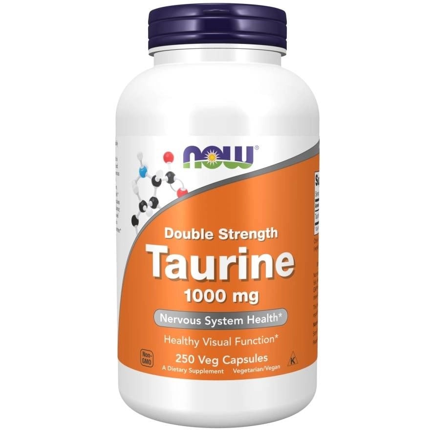 NOW Foods Taurine 1000 mg Double Strength 250 rostlinných kapslí