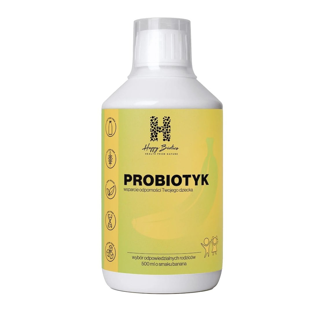 Happy Biotics Kids Probiotikum dvojkmeňové banánové 500 ml