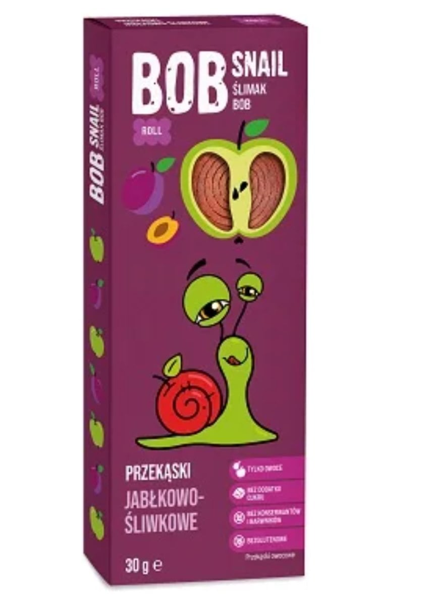 BOB SNAIL Ovocný snack jablko a švestka 30 g