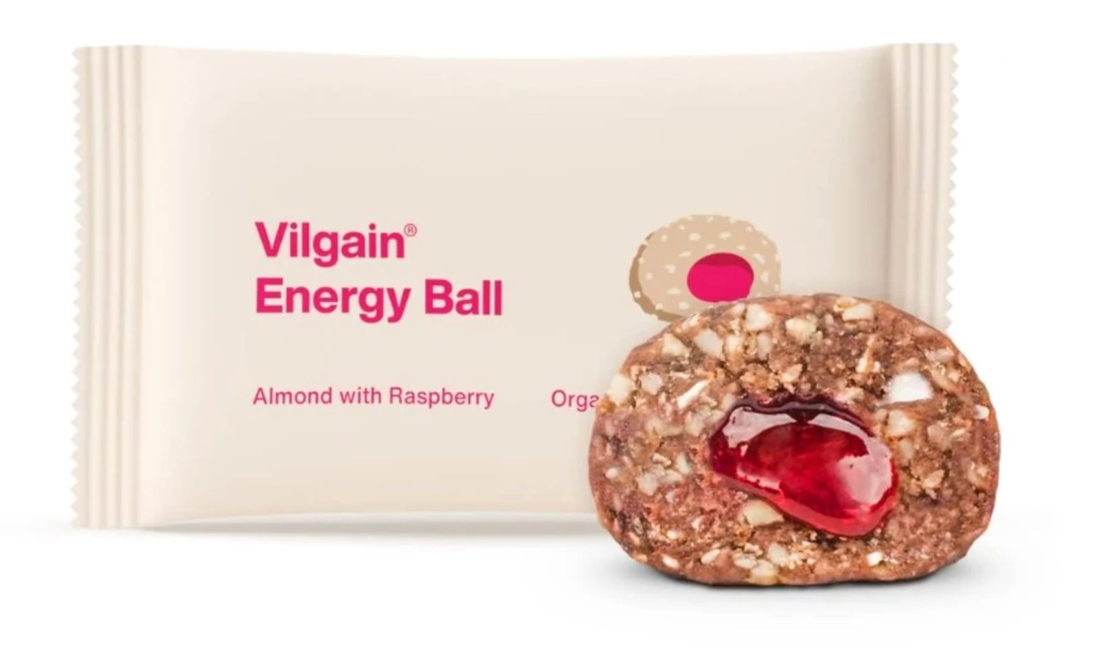 Vilgain Energy Ball BIO kuličky mandle s malinovým džemem 30 g