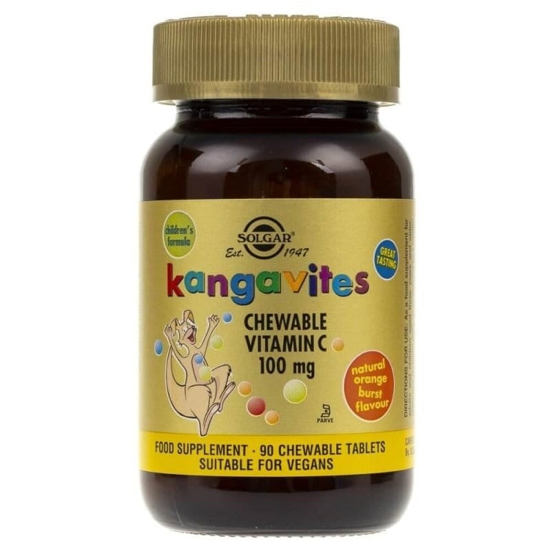Solgar Kanguwity Vitamín C 90 pastiliek na cmúľanie s pomarančovou príchuťou