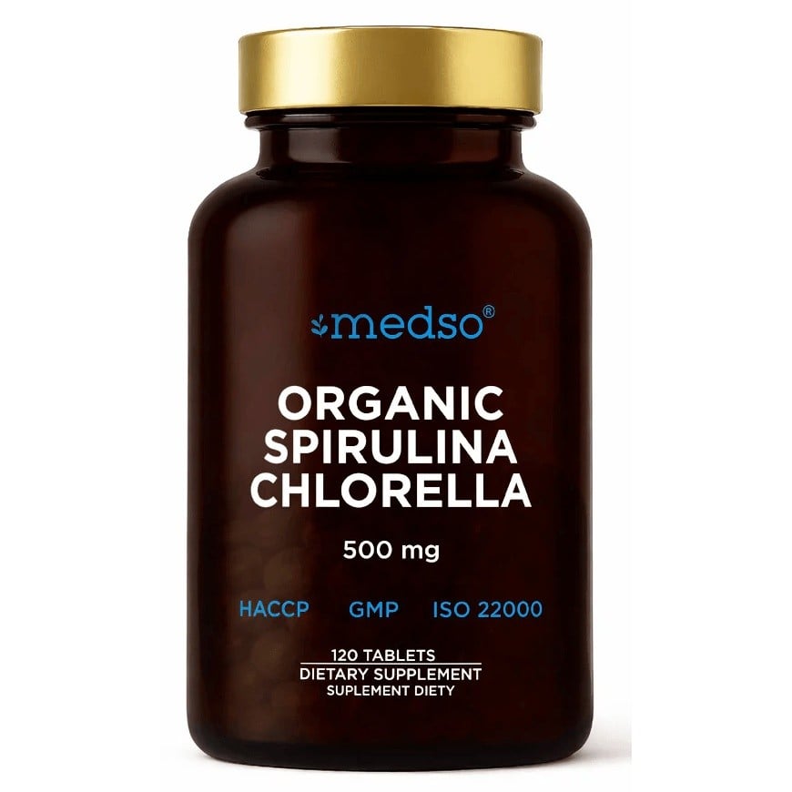 Medso Organická spirulina + chlorella 500 mg 120 tabliet