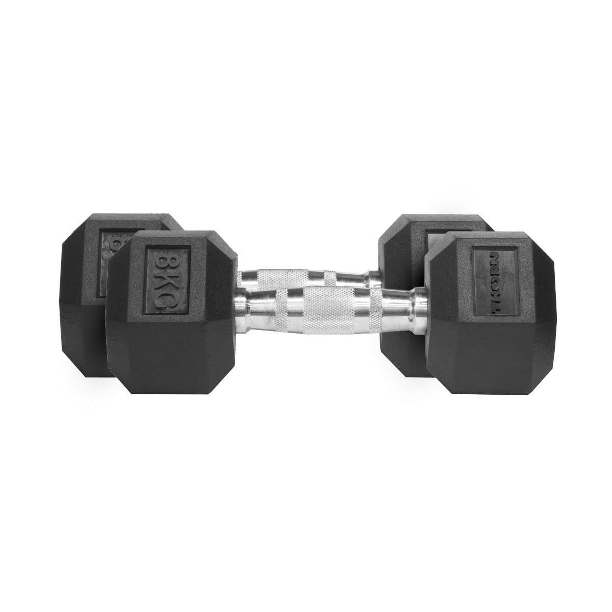 THORN FIT jednoručky Hex Rubber Dumbbell 2 x 8,0 kg