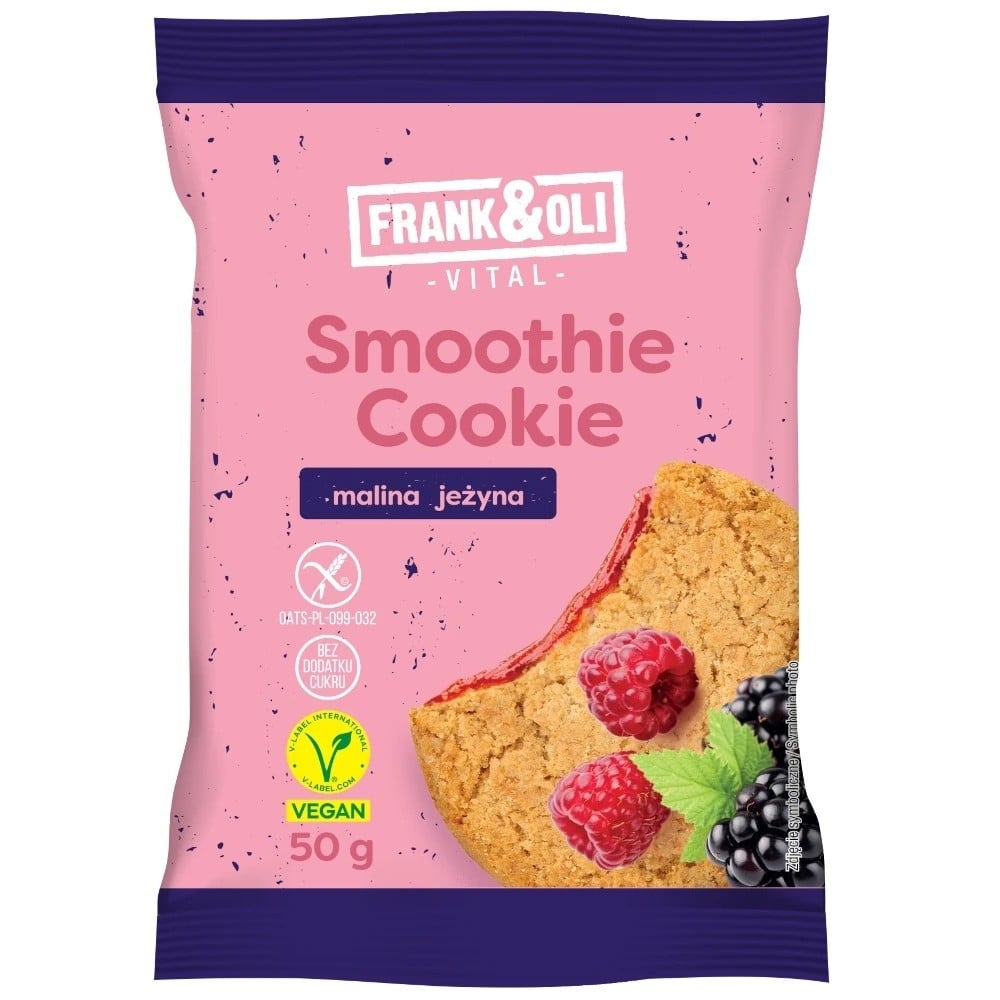Frank&Oli Smoothie Cookie malina, černica 50 g