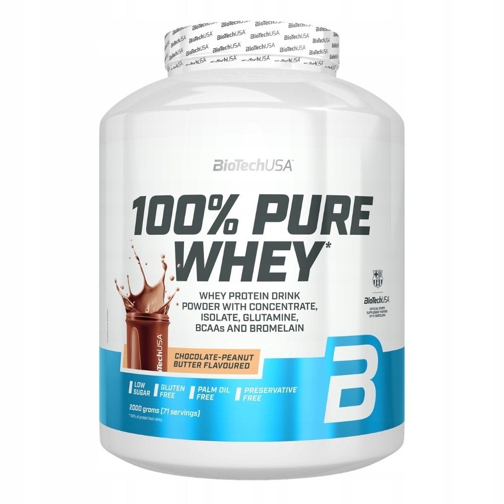 BioTech USA 100% Pure Whey 2000 g, arašidové maslo s čokoládou