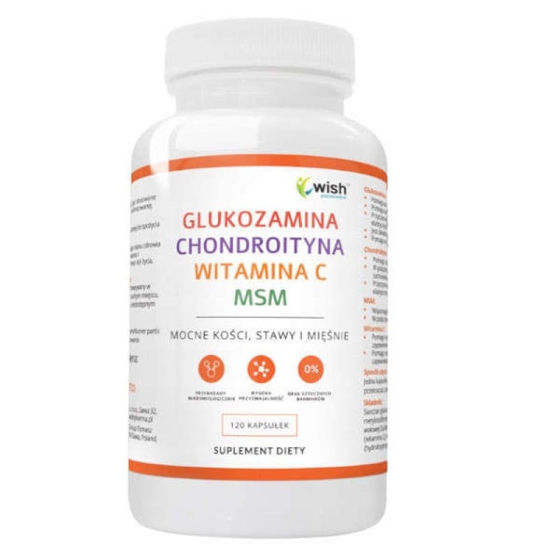 Wish Glukosamin Chondroitin hovězí MSM Vitamin C 120 kapslí