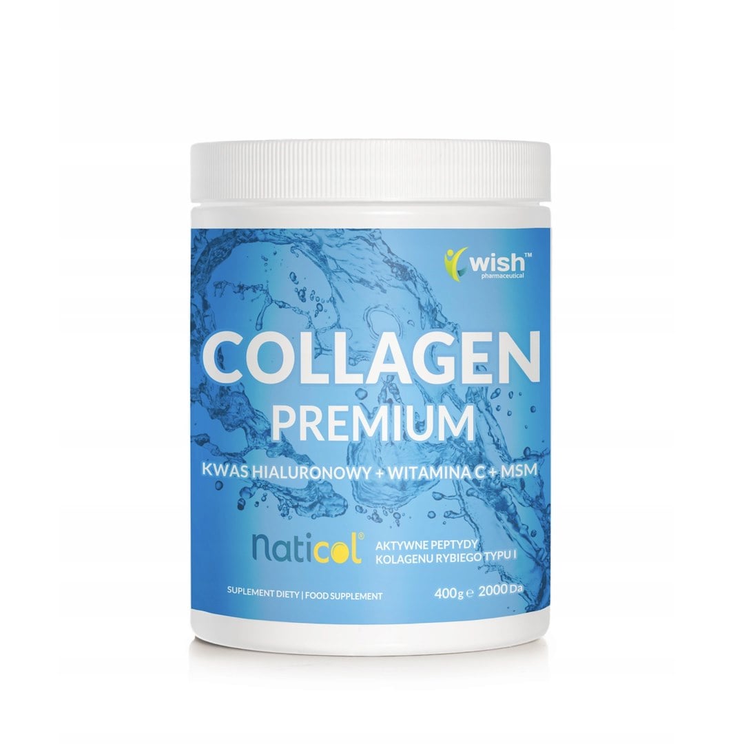 Wish Kolagén PREMIUM Naticol + kyselina hyalurónová + vitamín C + MSM 400 g