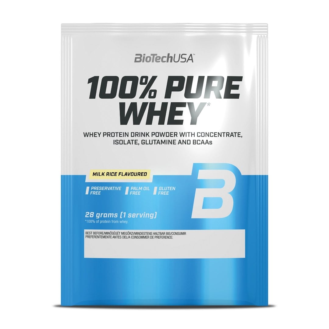 BioTech USA 100% Pure Whey 28 g, mliečna ryža