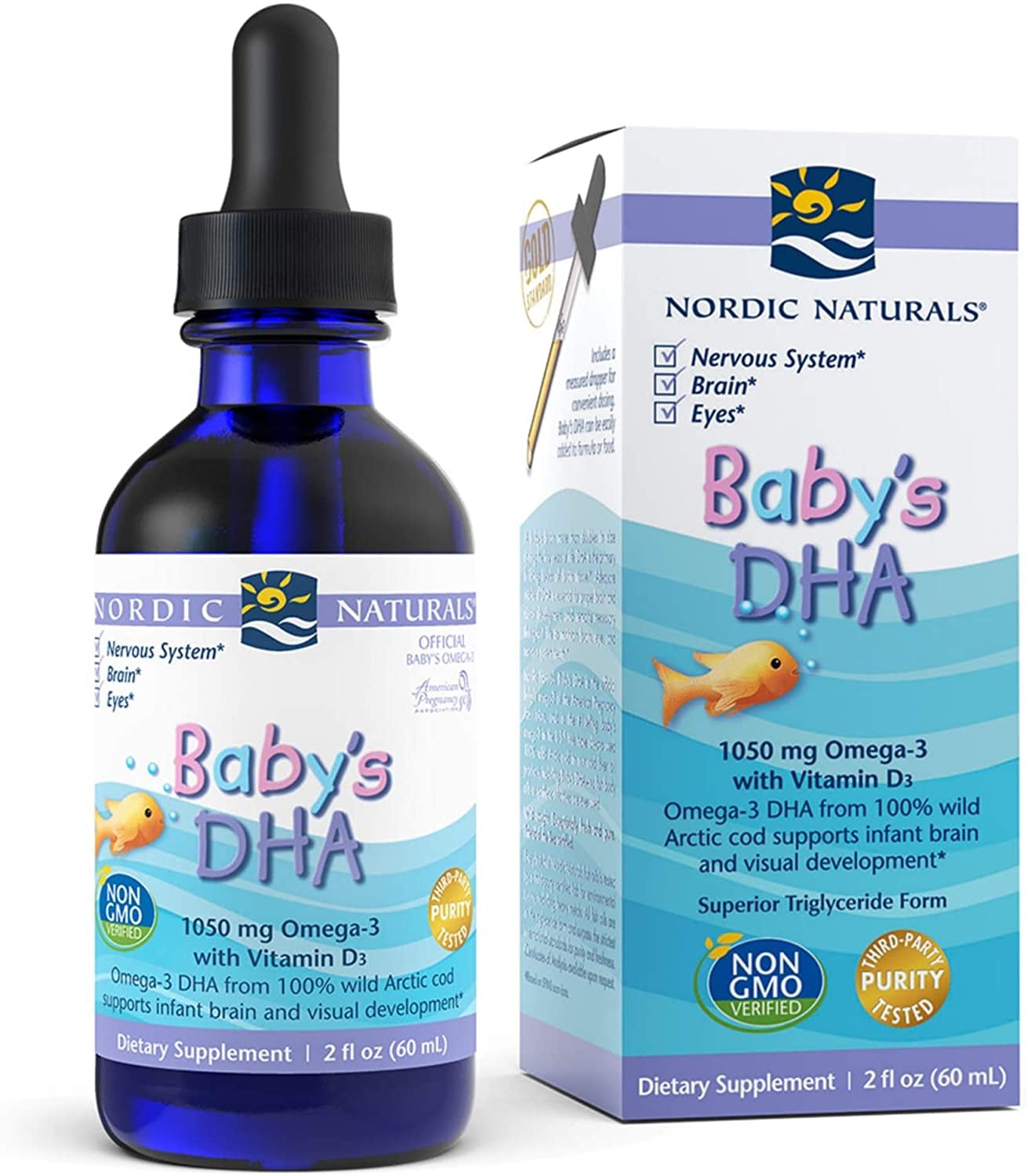 Nordic Naturals Baby's DHA 1050 mg – Omega 3 pre deti s vitamínom D3 v kvapkách 60 ml