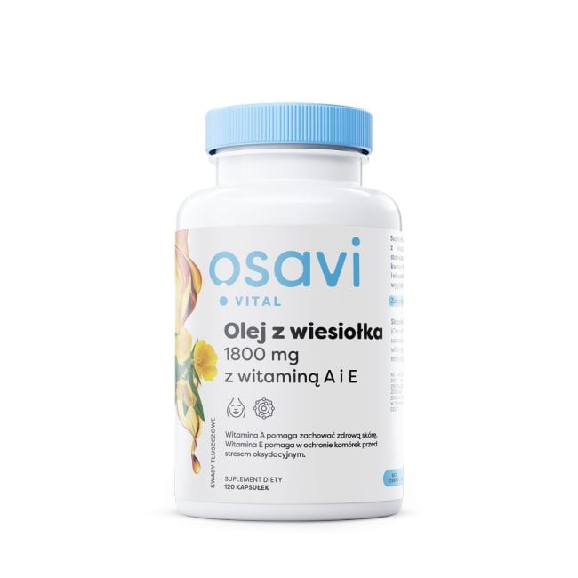 Osavi Pupalkový olej s vitamínom A a E 1800 mg 120 mäkkých kapsúl