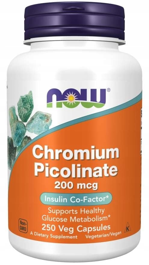 Now Foods Pikolinát chromu 200 µg 250 kapslí